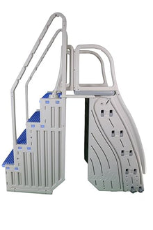 Confer Plastics 9300 Roll-2-Guard Modular & Adaptable Above Ground Pool Entry System (9300 with Step-1X-B Blue Treads)