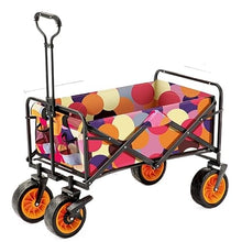 BIOMICE Collapsible Wagon Folding Garden Trolley Cart Heavy Duty Wagon Shopping Cart for Outdoor Camping Beach Pull Truck with 4 Wheels Garden Cart