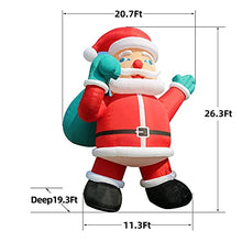 OZIS Giant 26Ft Inflatable Santa Claus with Bag Red