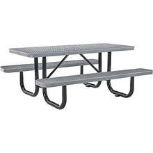 Global Industrial 6’L Rectangular Picnic Table, Expanded Metal, Gray