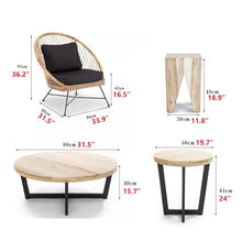 KPHYMOD 3 Pieces Outdoor Patio Furniture Sets, Manual Weaving PE Wicker Rattan Balcony Conversation Sets with Cushion and Table (Size : Style A)