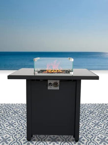Living Source International Outdoor Fire Pit for Outdoor Home Garden Backyard Fireplace (30 Inch Steel Black Color)