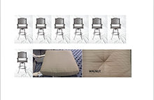 Nassau Outdoor Patio Swivel Barstools 24" High Cast Aluminum Dark Bronze (7, 24" with Walnut Cushions)