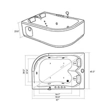 SIMBASHOPPING USA Whirlpool Bathtub Hot Tub Massage 2 Persons Hydrotherapy BLACK HAVANA