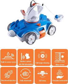 Cordless Robotic Pool Cleaner,Automatic Pool Robot Vacuum with Max 90 Mins Working Time, Self-Parking,Robotic Swimming Pool Cleaner for Above