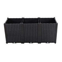 Hershii Plastic Raised Garden Bed Planter Kit DIY Indoor Outdoor Rectangular Vegetable Herb Flowers Planting Extra Deep Container Box Gardening Decoration Gift for Patios, Lawn, Yard, Porch - Black