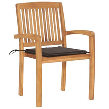 fsahslih Stacking Patio Dining Chairs with Cushions Set of 8 Teak Wood