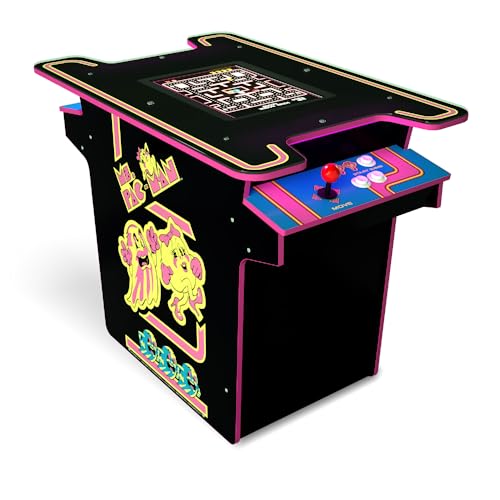 ARCADE1UP Ms. PAC-MAN Head-to-Head Arcade Table 12 Games Multiplayer Control Panel 17-Inch Color LCD Screen Black Series