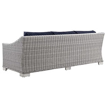 America Luxury - Outdoor Lounge Sectional Sofa Chair Set Rattan Wicker Blue
