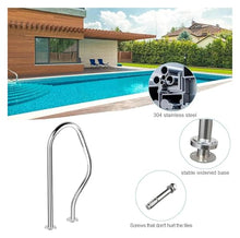 Pool Handrail Pool Stair Rail Pool Railings Pool Safety Hand Rail, Pool Railing, 304 Stainless Steel Kit, Silver, Rustproof Pool Handrail(1 - pcs)