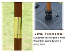 Parasol Umbrella Wooden Patio Umbrella, Lightweight Large Protective Cover with Wind Ven, Fade Resistant & Last Longer Outdoor Beach Umbrella