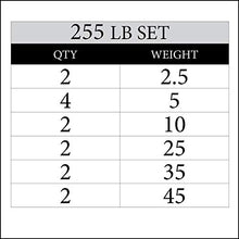 XMark Combo Offer 255 lb Set of Premium Quality Rubber Coated TRI-GRIP Olympic Weight Plates XM-3377 with 7 ft Deadlift VOODOO Commercial Olympic Bar
