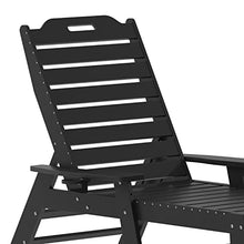 Taylor & Logan Edgley Set of 2 Adjustable Adirondack Loungers with Cup Holder Black
