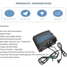 Pool Salt Water Chlorinator, 10/15/20/30/50g/h Salt Water Pool Chlorine Generator System, 10-40℃ Water Temperature Electrolyzer Swimming Pool Salt Chlorinator(50g/h)