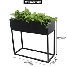 Dalumian Raised Garden Bed, Standing Garden Stand with Drainage Holes, Metal Elevated Planter Box, Rectangular Planter for Herbs and Flowers, Indoor Outdoor (Black)(100 * 25 * 80cm)