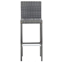 vidaXL 5-Piece Outdoor Patio Bar Set - Durable Poly Rattan and Acacia Wood - Weather-Resistant, Comfortable, Easy-Arrangement and Assembly - Gray