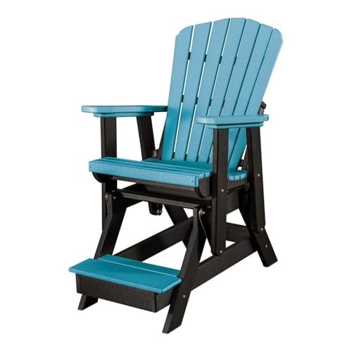 American Furniture Classics OS Home and Office Model 516ARB Fan Back Balcony Glider Made in The USA- Aruba, Black