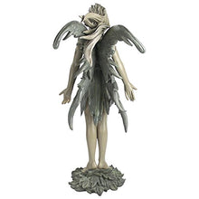 Design Toscano Facing the Wind Fairy Woman Outdoor Garden Statue, 12 inches wide, 27 inches tall, Cast Stone Resin, Two Tone Stone Finish
