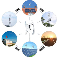 AISINILALAO 24v, 12V-220V 3Phase Vertical Wind Generator 3000W Garden Windmill Wind Turbine Generator with Controller Suitable for Wind and Solar Power Generators(Low Noise)