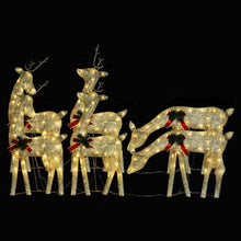 UUGRANDTO Christmas Reindeer Set of 6 Gold Fabric, Steel Medium, Outdoor Indoor Lighted Yard Decor, Warm White LED, Holiday Display