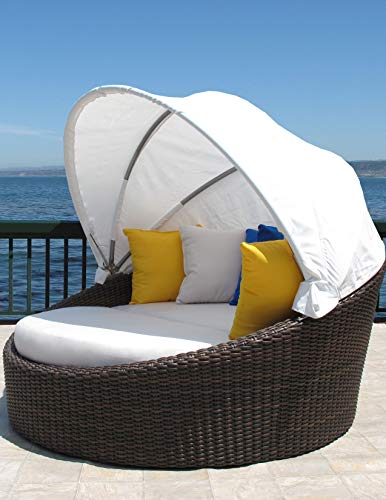 kingrattan.com Premium Contract Quality Outdoor Woven Wicker Sunbrella Lounge Daybed