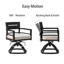WZONICE98 7-Piece Outdoor Patio Aluminum Furniture Set 6-Seat Dining Set with 4 Chairs and 2 Swivel Rockers Rectangle Table with Umbrella Hole Ember Black 70”L x 40”W x 28.7”H