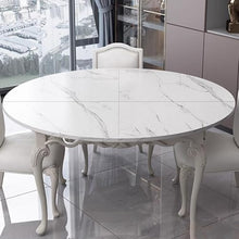 Blazea White Marble Top Dining Table, Elegant Decor Foldable Wood Table Top for Kitchen Coffee Side Table, Heavy Duty Round Table Tops Only, Easy to Store(120 cm (47 inch))