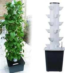 BTURYT System of Hydroponic Culture of 30 Garden Plants, Air Cultivation System for Herbs, Fruits and Vegetables with Moisturizing Pump, Adapter, Network Pots, Herbal Timer