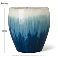 Emissary - Ossal Planter, Blue Snow 18.5x18.5x19 H