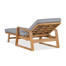 Christopher Knight Home Barde Patio Chaise Lounge Chair Outdoor with Water Repellent Cushion, Acacia Wood Poolside Sun Lounger with Armrests, 4-Position Adjustable Backrest Pool Lounger, Grey + Teak
