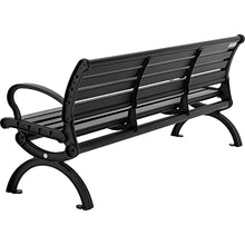 Global Industrial 6' Aluminum Park Bench with Backrest Black