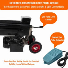 ROCKCUB 7-Ton Electric Log Splitter, Upgraded Ergonomic Foot Pedal for Less Back Strain, Bonus 4-Way Cross Wedge for Rapid Kindling, 3HP Motor 28MPa High Pressure, Fits 22" Logs, Plus Version