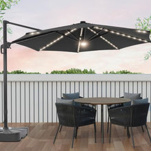 OROTLECT 11' Lighted Cantilever Umbrella with Base