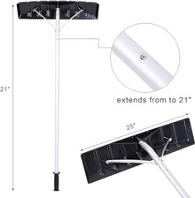 JYXYXSCP Snow Shovel Snow Shovel, Telescopic Pole Roof Rake Snow Removal Systems, Aluminum Head Used to Remove Roof Snow Accumulators are Often for Snow/Leaf