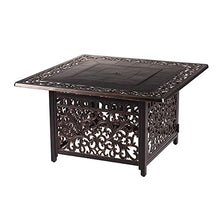Oakland Living Square 42 in. x 42 in. Aluminum Propane Fire Pit Table with Glass Beads, Two Covers, Lid, 57,000 BTUs in Copper Finish