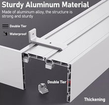 Heavy Duty Aluminum Window Cornice Box with Tracks, Extra Long Curtain Rail Cornice Boards Frame for Bedroom Living Room Decor - 1.5m/4.9ft,Wall Mount-1.1m/3.6ft