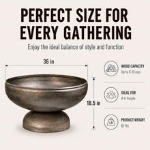 Ohio Flame Liberty 36” Wood Burning Fire Pit Carbon Steel Outdoor Bowls