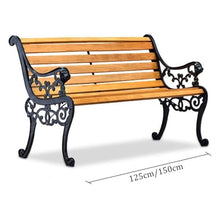 Garden Bench Patio Bench Porch Bnech Chair Deck Hardwood Cast Iron Love Seat,Weather Proof Patio Furniture Bench Chair Slatted seat, for Lawn Yard Porch Work Entryway