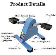 HNBYLMM Pedal Generator, 100W Hand Crank Generators DC 1-35V Output, Foot Pedal Generator with Double USB Interface and LED Lighting, Digital Voltage Display, for House Outdoor Emergency Power