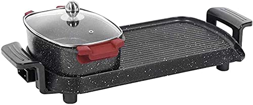 Korean BBQ Grill Large Teppanyaki Grill Electric BBQ Table Top Grill Cooking Plate with Adjustable Thermostat Control,Spatulas and Cool Touch Handles,Portable Nonstick Griddle