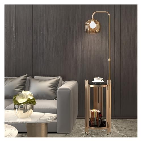 LUYOUBOZHU Floor Lamp Floor Lamp with Shelf & Marble Base, Standing Lamp for Bedroom, Living Room