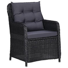 AJSEOYBS Outdoor Patio Set,Outdoor Garden Furniture,7 Piece Patio Dining Set Poly Rattan Black,for Deck, Patio, Garden, Poolside, Backyard