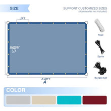 E&K 12'x30' Waterproof Sun Shade Sail Straight Edge Rectangle Canopy Shade Cover with Grommets UV Block for Pergola Backyard Garden Patio Deck Outdoor (Turquoise)