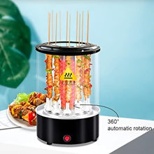 Hiedmeil 12 Strings Electric Smokeless Grill, Smokeless Vertical Grill, Easy Clean Small Oven, 360° Automatic Rotation, Built-in Oil Drain Pan, for Home, Outdoor Travel, Hiking, Camping Black