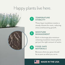 PolyStone Riviera Rectangular Trough Planter – 46" x 17" x 12" – Large Lightweight Indoor/Outdoor Planter Box – Modern Stone-Look Resin – Durable All-Weather w/Drainage Holes – Made in USA – Sandstone