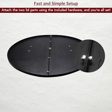 FEBTECH - 42" Round Fire Pit Cover with Wooden Handles for 40" Fire Pits