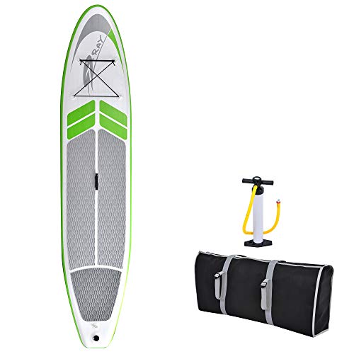 Blue Wave Sports Manta Ray Inflatable Paddleboard 12-Foot Green/White