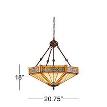 Stratford 20 3/4" Wide Mission Art Glass 3-Light Pendant Light Fixture