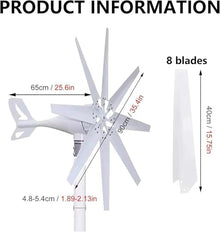 15000W Wind Turbine Generator Kit,Wind Power Generator 12V 24V 48V 110V 220V for Charging Marine Garden Lamps 8 Blades with MPPT Controller(110V)
