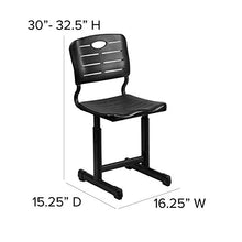 Flash Furniture Nila Adjustable Height Student Chair Set of 12 Black